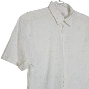 Coastaoro Rainbow Speckle Collared Button Down Shirt Mens MD Teacher Kidcore